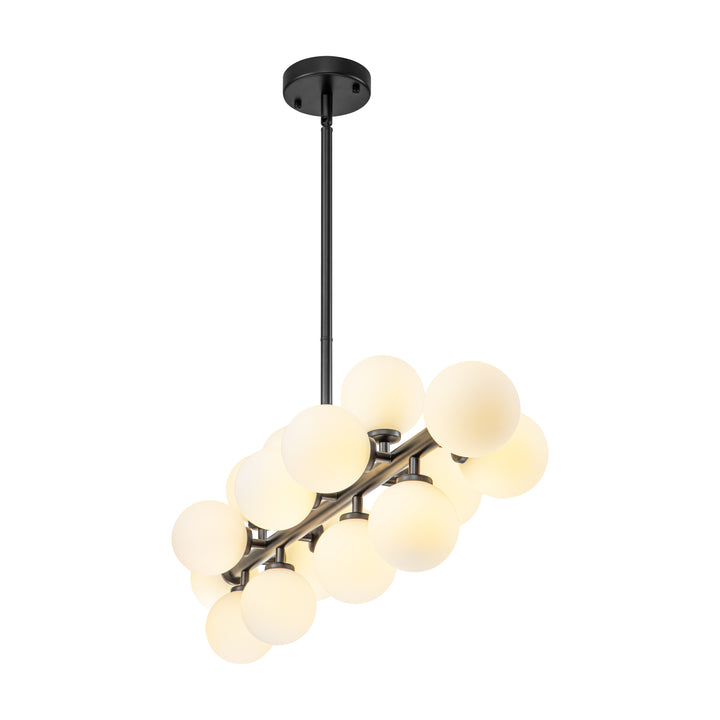 Zenvia 16-Light Kitchen Island Glass Bubble Modern Chandelier (35") Brightelier