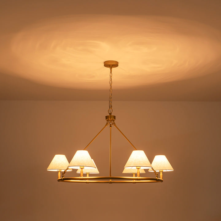 Dresqui 6-Light Dimmable Wagon Wheel Modern Chandelier (39") Brightelier