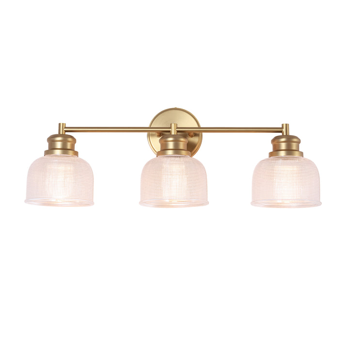 Orbliss 3-Light Linear Bowl Grid Glass Modern Vanity Light (24") Brightelier