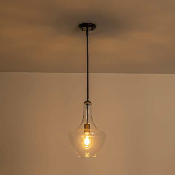 Brillara 1-Light Dimmable Glass Mid-Century Modern Pendant (10") Brightelier