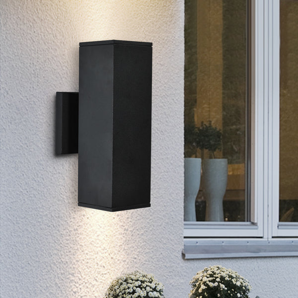 Zenthra 2-Light Dimmable Aluminum Contemporary Rectangular Outdoor Wall Sconce(11")