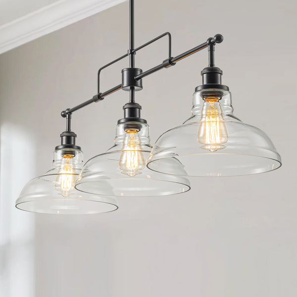 Sylvia 3-Light Linear Hat-Shaped Dome Industrial Pendant (41")