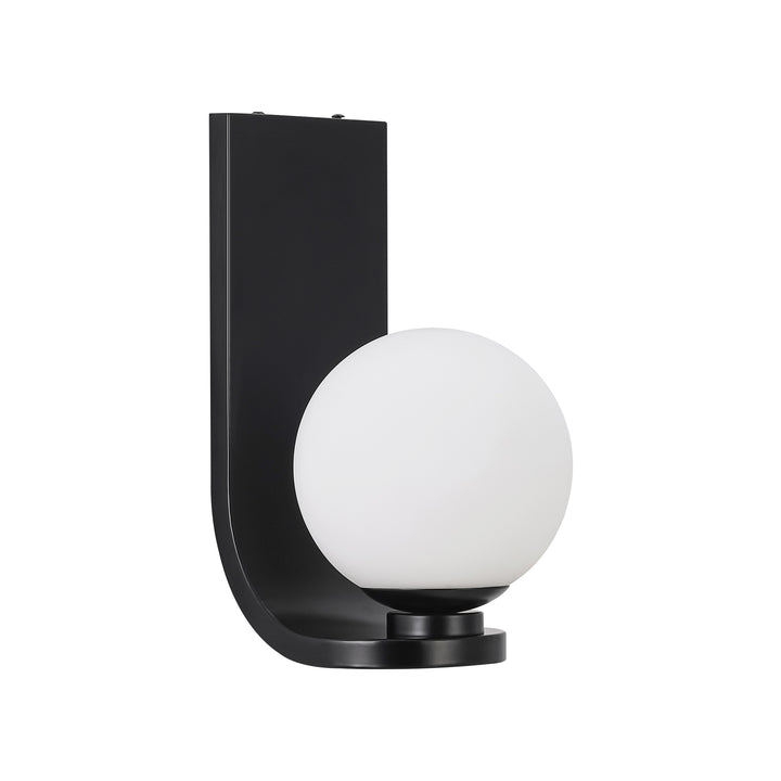 Tranquix 1-Light Matte Black J-Shaped Wall Sconce (8") Brightelier