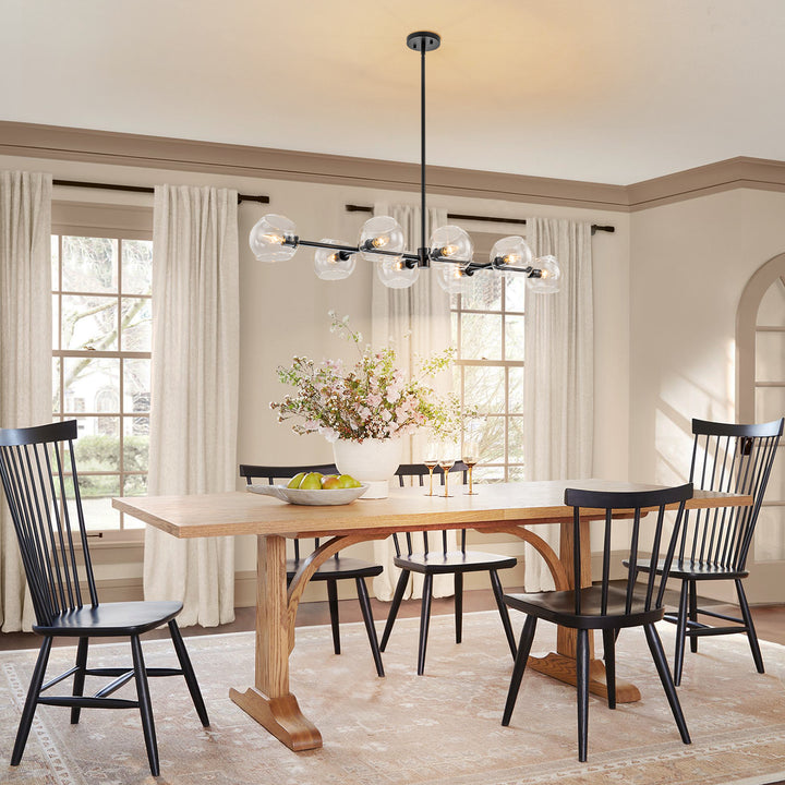 Zenvia 8-Light Linear Globe Bubble Kitchen Island Pendant (48") Brightelier