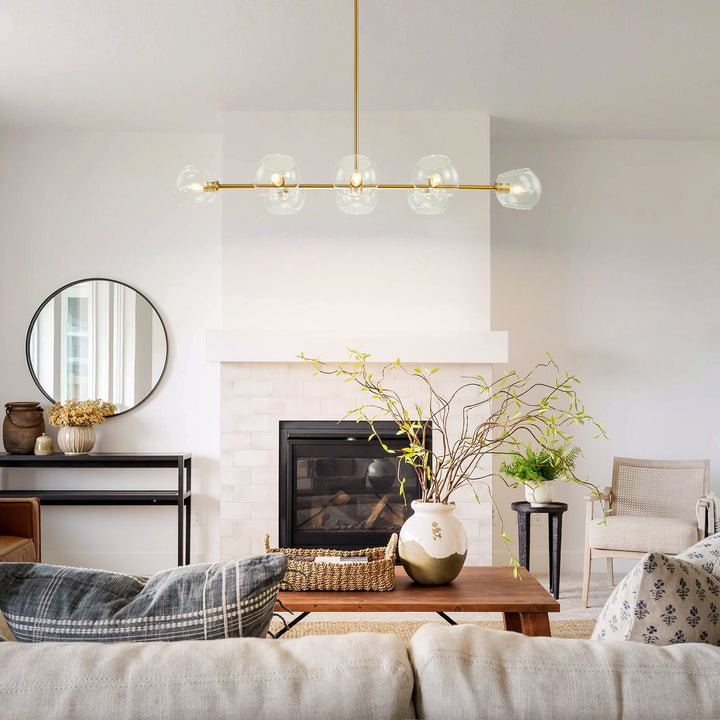 Zenvia 8-Light Linear Globe Bubble Kitchen Island Pendant (48") Brightelier