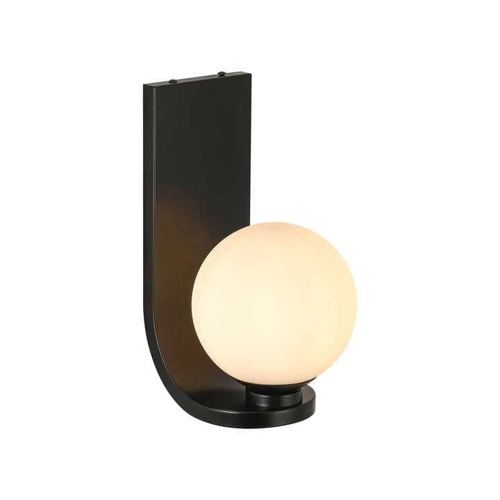 Tranquix 1-Light Matte Black J-Shaped Wall Sconce (8") Brightelier