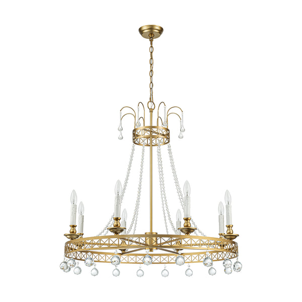 Veluma 8-Light Wagon Wheel Crystal Glam Chandelier (33")