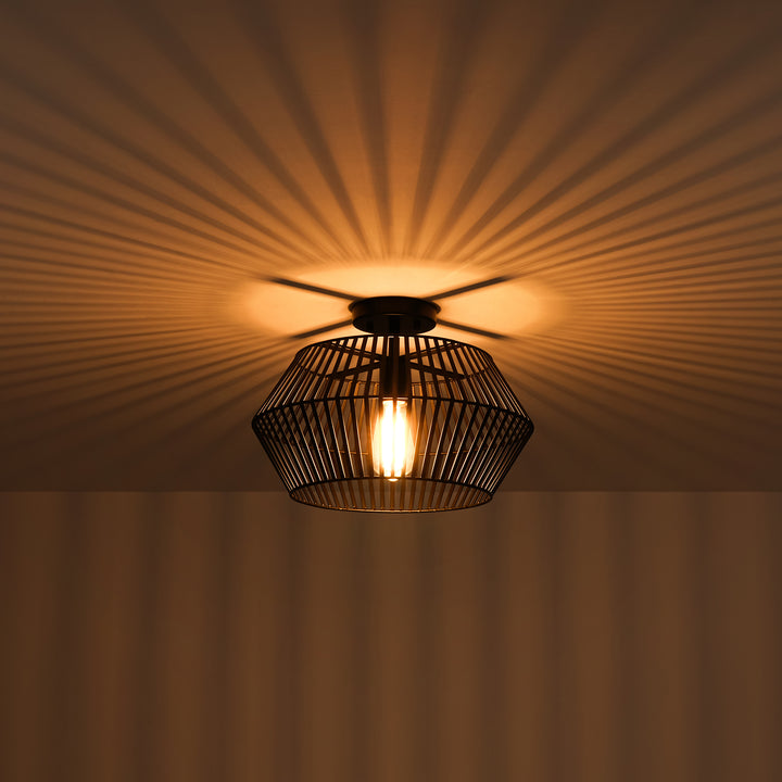 Arcluna 1-Light Dimmable Lantern Industrial Flush Mount (16") Brightelier