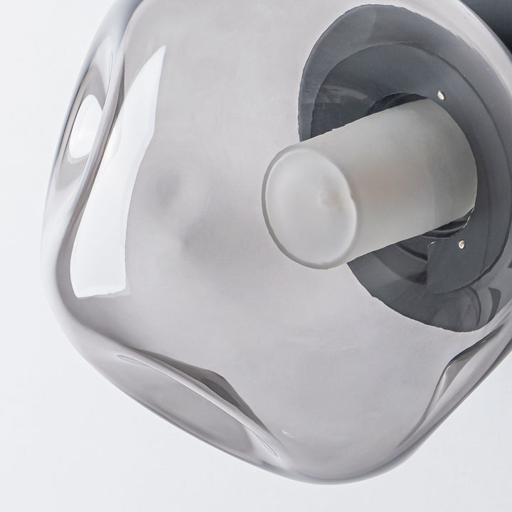 Hearthline 1-Light Unique Dimmable Modern Glass Shaded Ceiling Mounted Light (7") Brightelier