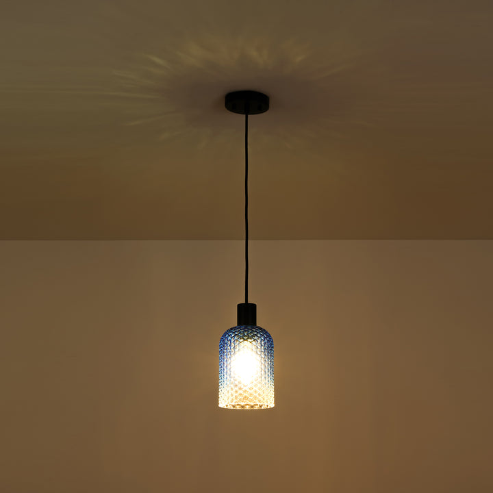 Brillara 1-Light Dimmable Clear Glass Vintage Shaded Pendant (5") My Store