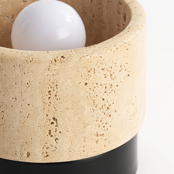 Orvra 1-Light Yellow Travertine Modern Cylindrical Wall/Ceiling Mounted Light (4") My Store