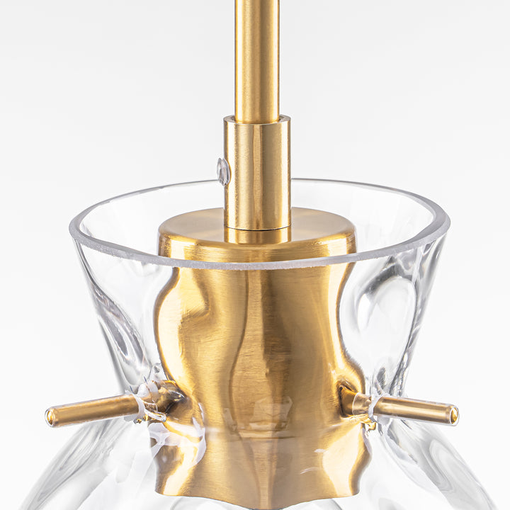 Sylvia 1-Light Waterfall Glass Hammered Dome Mid-Century Modern Pendant (6") Brightelier