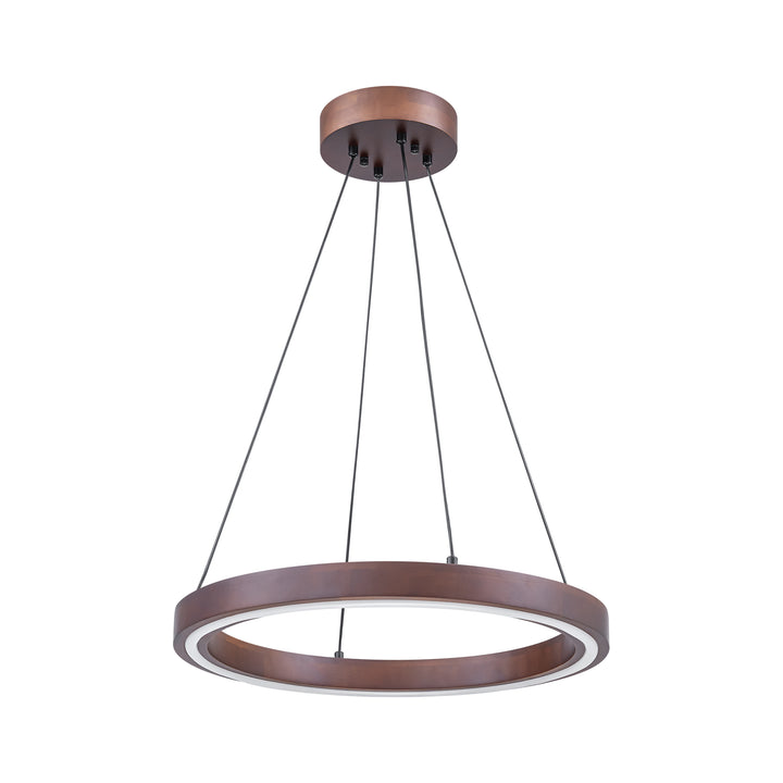 Brixia 1-Light Dimmable Aluminum LED Wagon Wheel Wood Chandelier (20") Brightelier