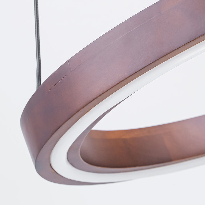 Brixia 1-Light Dimmable Aluminum LED Wagon Wheel Wood Chandelier (20") Brightelier