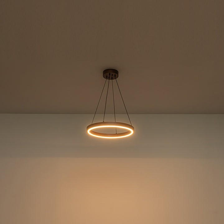 Brixia 1-Light Dimmable Aluminum LED Wagon Wheel Wood Chandelier (20") Brightelier