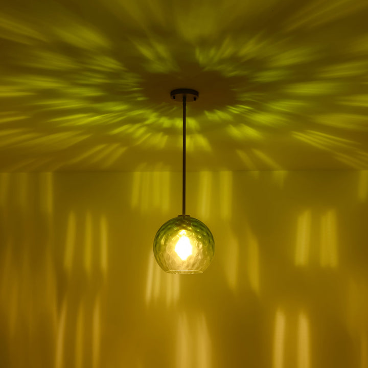 Sylvia 1-Light Dimmable Green Gradient Glass Transitional Globe Pendant (10") My Store