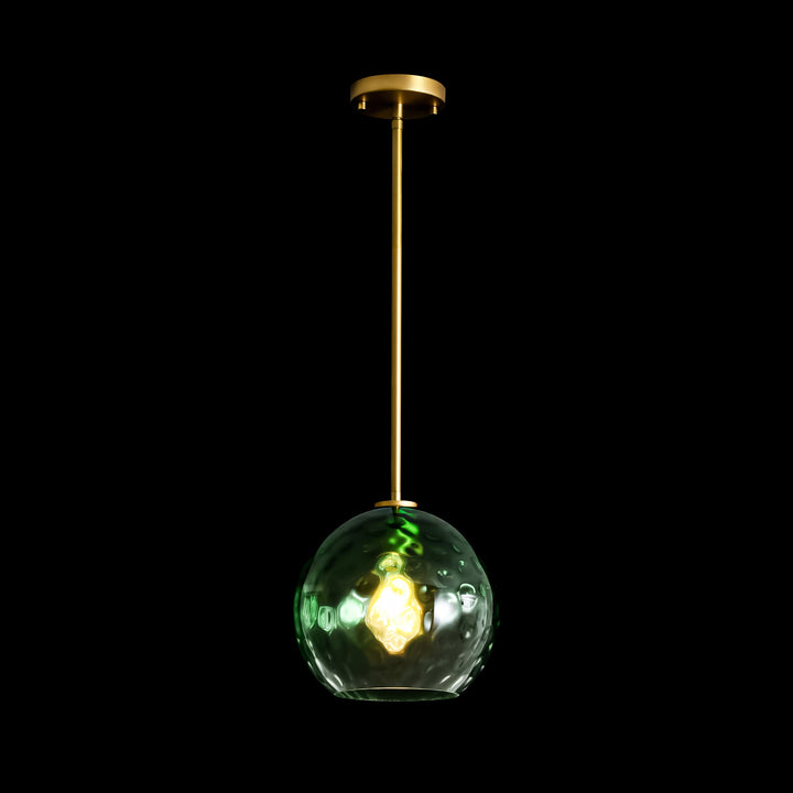 Sylvia 1-Light Dimmable Green Gradient Glass Transitional Globe Pendant (10") My Store