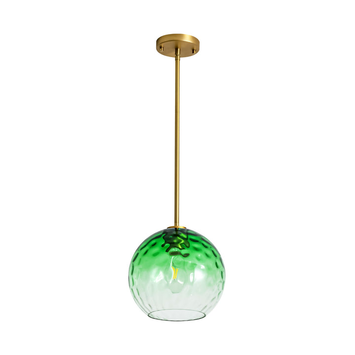 Sylvia 1-Light Dimmable Green Gradient Glass Transitional Globe Pendant (10") My Store