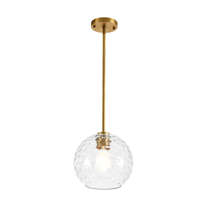 Brillara 1-Light Dimmable Stone-Pattern Glass Minimalist Dome Pendant (9") My Store