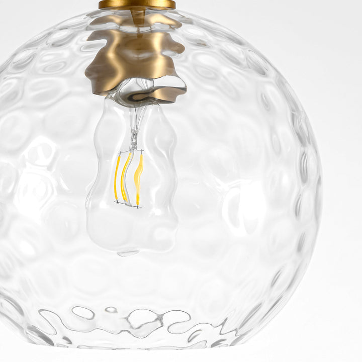Brillara 1-Light Dimmable Stone-Pattern Glass Minimalist Dome Pendant (9") My Store
