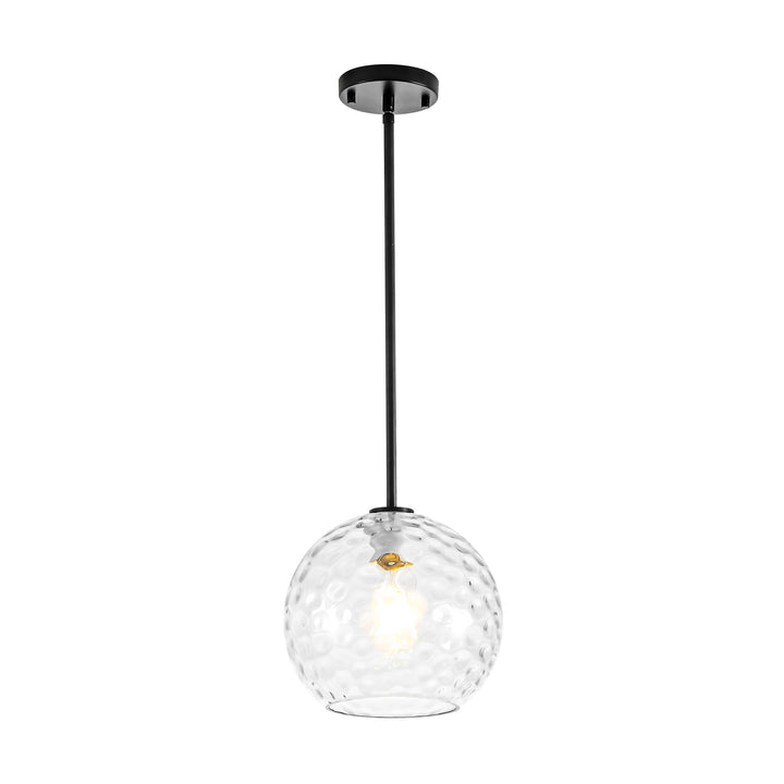Brillara 1-Light Dimmable Stone-Pattern Glass Minimalist Dome Pendant (9") My Store