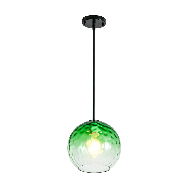 Sylvia 1-Light Dimmable Green Gradient Glass Transitional Globe Pendant (10") My Store