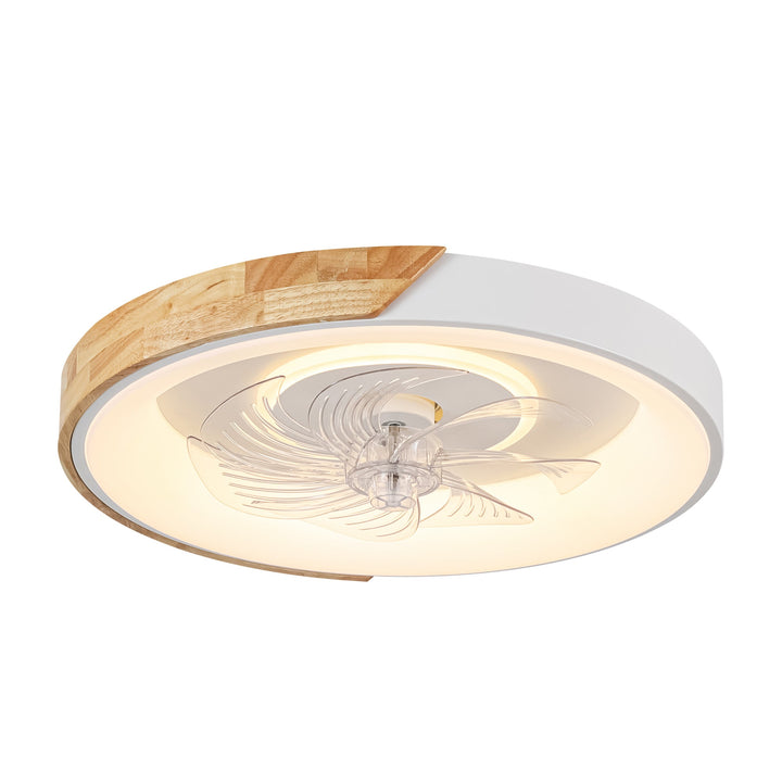 Auralyn 1-Light Dimmable Wood LED Country Round Ceiling Fan (19") My Store