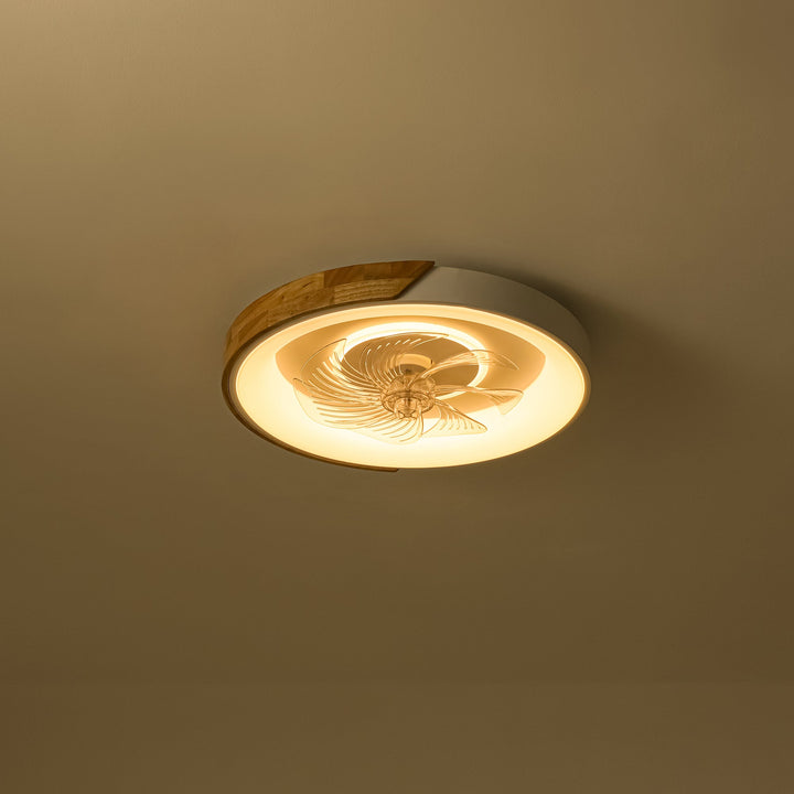 Auralyn 1-Light Dimmable Wood LED Country Round Ceiling Fan (19") My Store