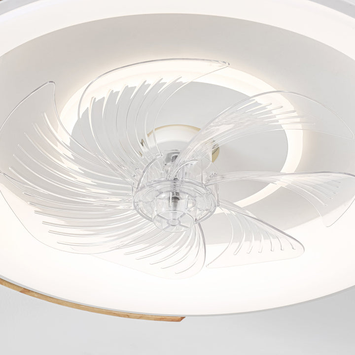 Auralyn 1-Light Dimmable Wood LED Country Round Ceiling Fan (19") My Store