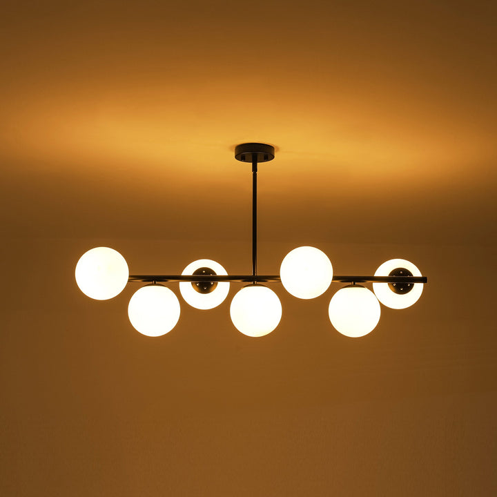 Veylin 7-Light Dimmable Glass Transitional Globe Chandelier (40") My Store