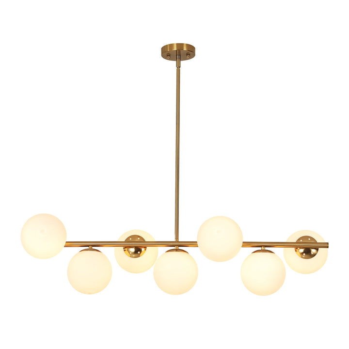 Veylin 7-Light Dimmable Glass Transitional Globe Chandelier (40") My Store