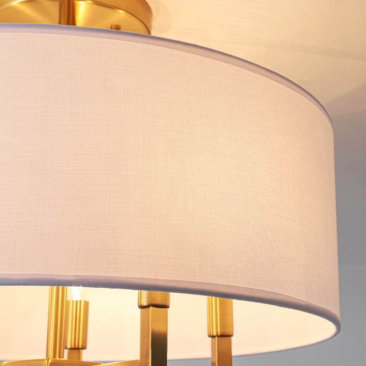 Rovista 5-Light Dimmable Fabric Boho Drum Semi-Flush Mount (20") My Store