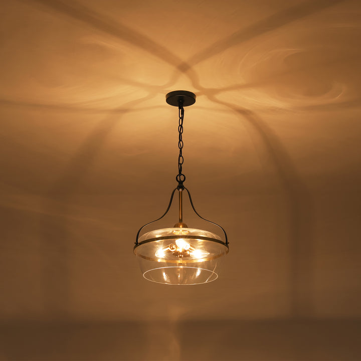 Trelham 3-Light Dimmable Glass Traditional Lantern Chandelier (16") My Store