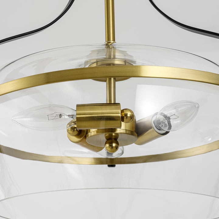 Trelham 3-Light Dimmable Glass Traditional Lantern Chandelier (16") My Store