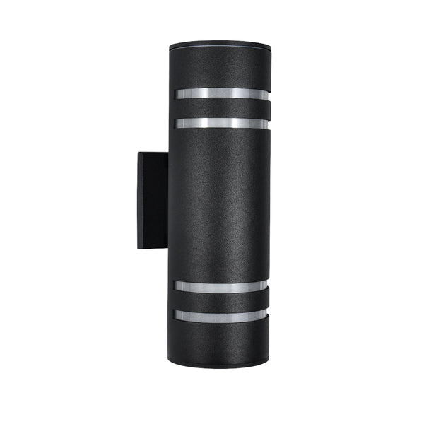 Zenthra 2-Light Dimmable Aluminum Industrial Cylinder Outdoor Wall Sconce (13")