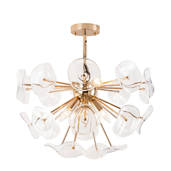 Brindlea 4-Light Sunburst Sputnik Sphere Modern Semi Flush Mount (23")