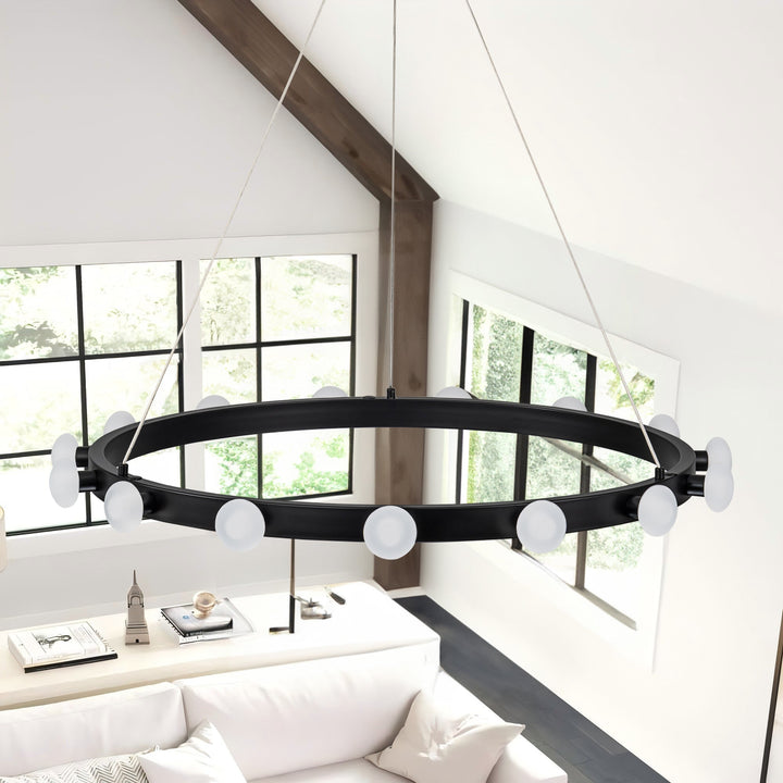 Glintory 12-Light LED Wagon Wheel Integrated Modern Chandelier (34") My Store